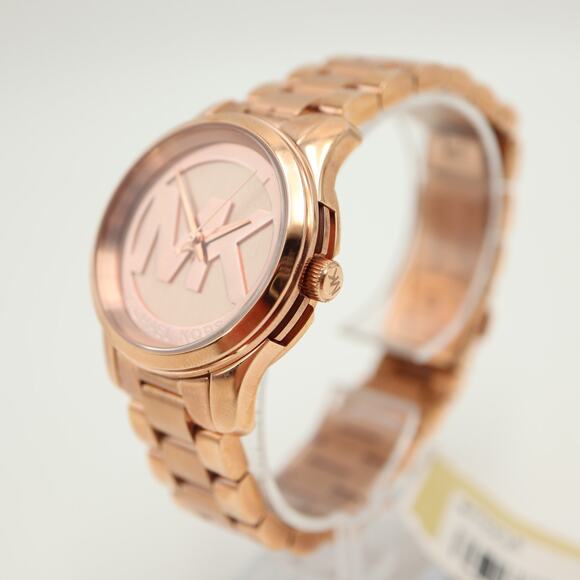 Michael Kors Mini Runway Rose Gold Tone 33mm Watch Steel Bracelet NEW w Tags main image 10